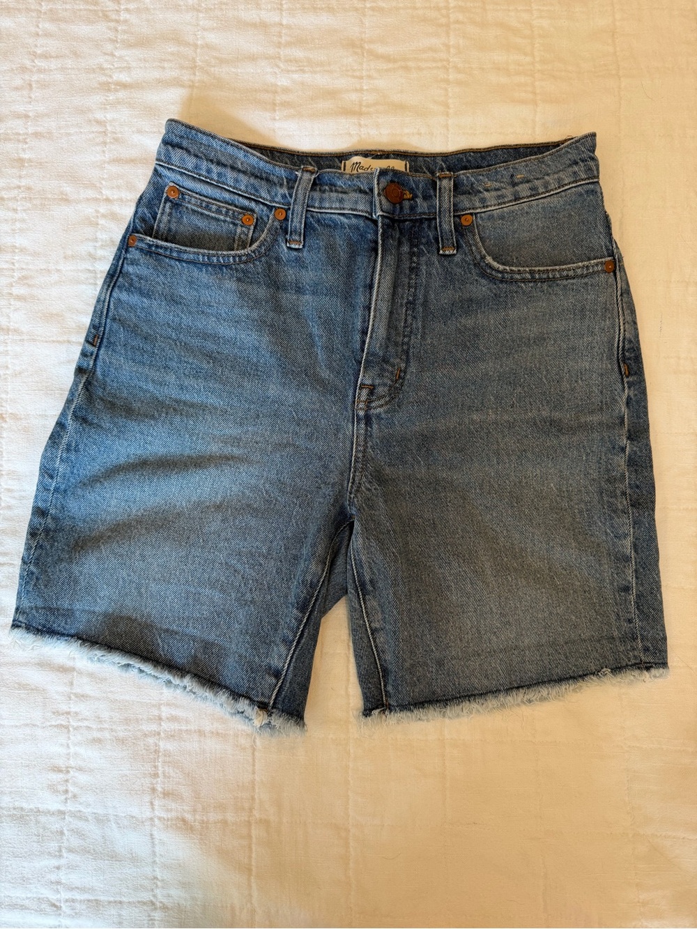 Madewell High Rise Denim Mid Length Shorts